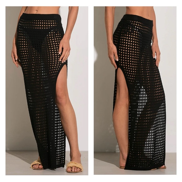 NWT Elan Crochet Maxi Skirt Swim Beach Cover Up - Picture 1 of 2